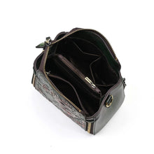 Load image into Gallery viewer, Floral Embossed Leather Crossbody Bag
