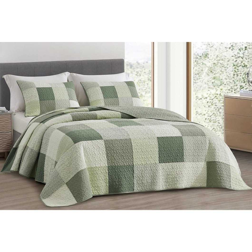 3pc 100% Cotton Patchwork Quilt Set