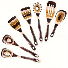 Load image into Gallery viewer, 7pc Pakkawood Wooden Kitchen Utensils
