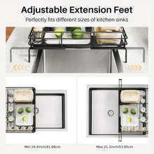 Load image into Gallery viewer, Expandable 2-in-1 Black Metal Dish Drying Rack
