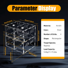 Load image into Gallery viewer, 4 Grids Acrylic Reptile Cage
