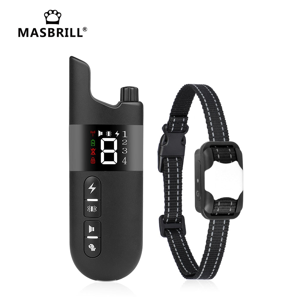 MASBRILL 800m Electric Dog Training Collar Light IP7 Waterproof Remote Control  With Shock Vibration Sound Function Collars - ladybsfinds