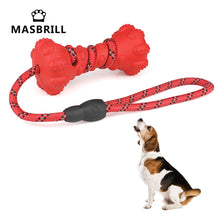 Load image into Gallery viewer, MASBRILL Pet Dog Toy Interactive Rubber Dumbbell for Small Large Dogs Tooth Cleaning Indestructible - ladybsfinds
